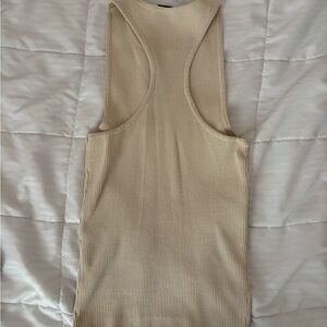 Zara Tan Cut Out Fitted Tank Top